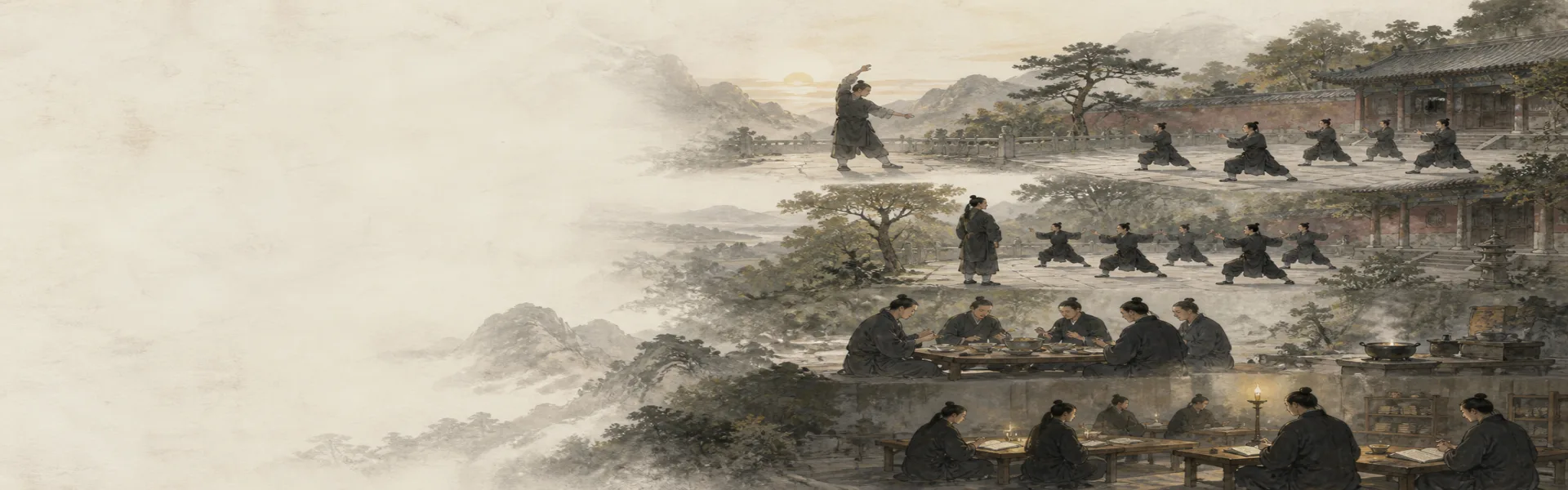 在武当武馆训练的一天