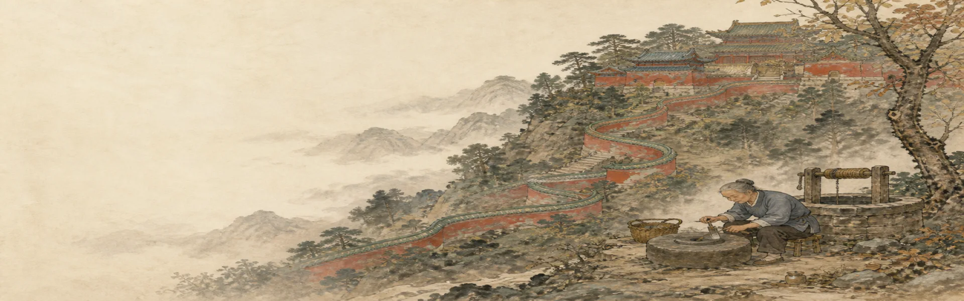 Mozhen Well and Taizipo at Wudang Mountain